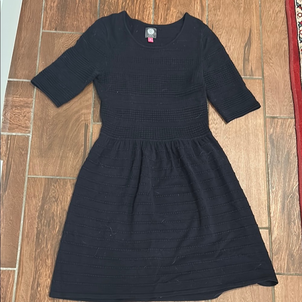 Vince Camuto size M navy textured knit winter dress